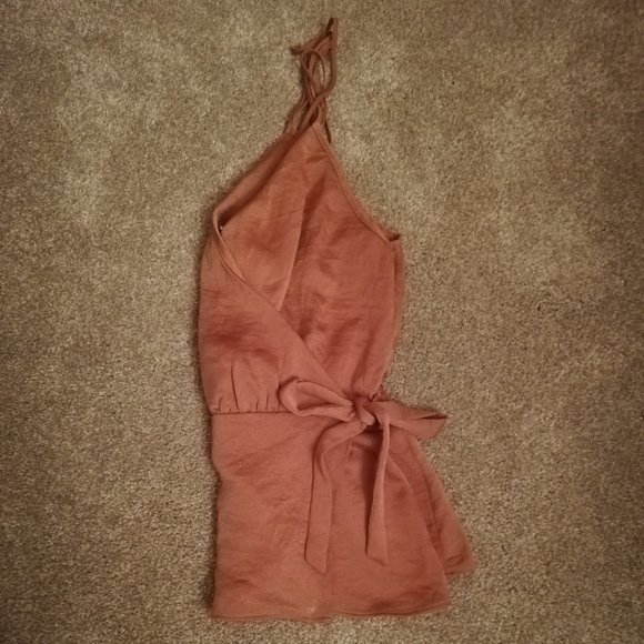 Mauve Wrap Tank Top with Bow - Picture 6 of 6